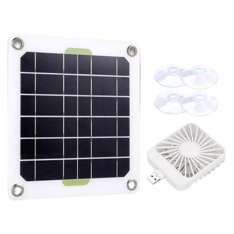 

Solar Powered Fan 10W Solar Panel With Fan Kit Mini Ventilator Waterproof For Dog Chicken House Greenhouse RV Roof Quietly Cools