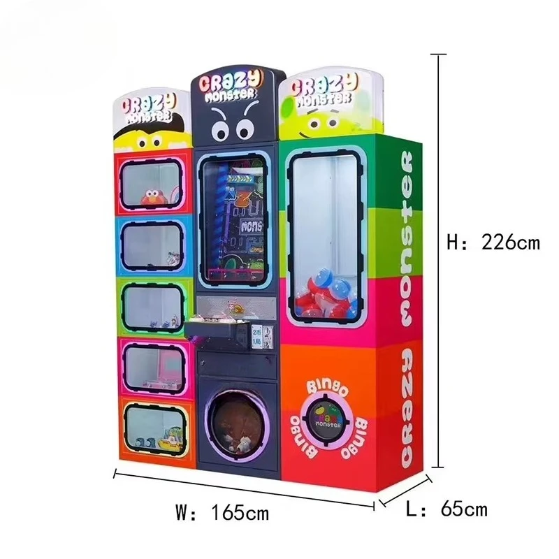 a forCoin-operated Arcade Toy Vending Machine Colorful Crazy Monster Prize Doll Gift Game Machine