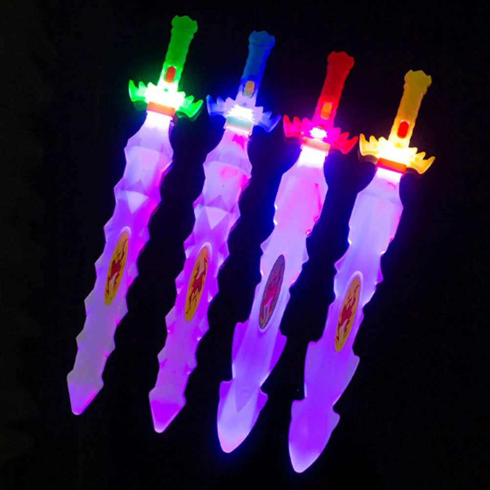 12 Pcs Induction Luminous Child Toddler Toys for Toddlers LED Light up Swords Fake Knife Abs Cosplay Props Plastic