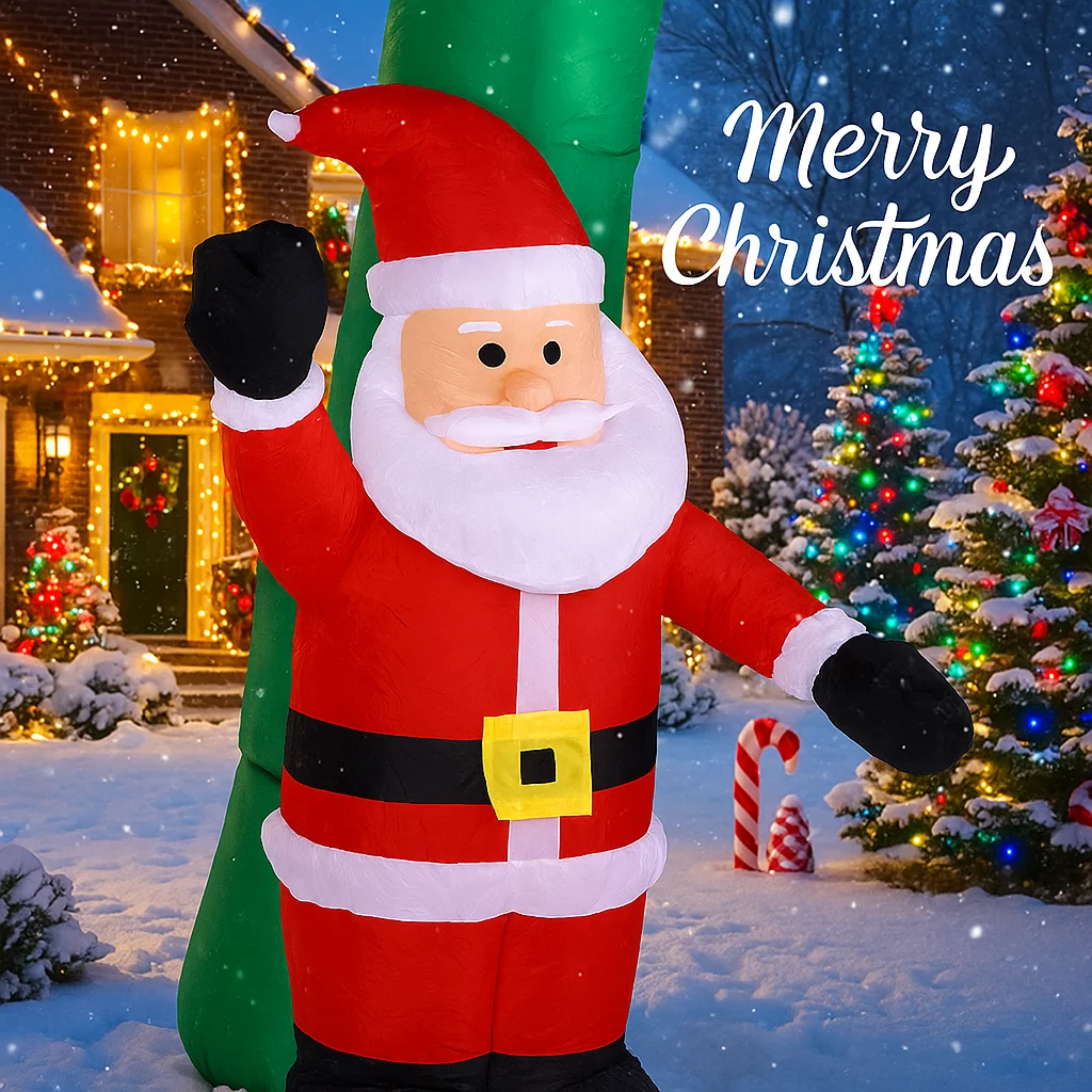 7.87FT LED مضاءة ساحة قابلة للنفخ ديكور قوس مع سانتا كلوز ثلج عيد الميلاد لعبة لوازم ديكور المنزل الحلي هدية عيد الميلاد عطلة