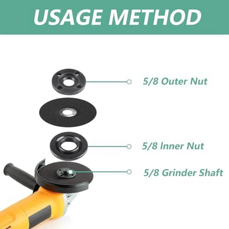 Angle Grinder Nut, 5/8-11 Grinder Flange Angle Metal Locking Nut Durable Easy Install