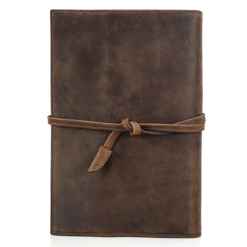 Genuine Leather Strap A5 Notebook Cover For Journal Notebook / Pencil / Fountain Pen / Ruler Office School Supplies Stationery