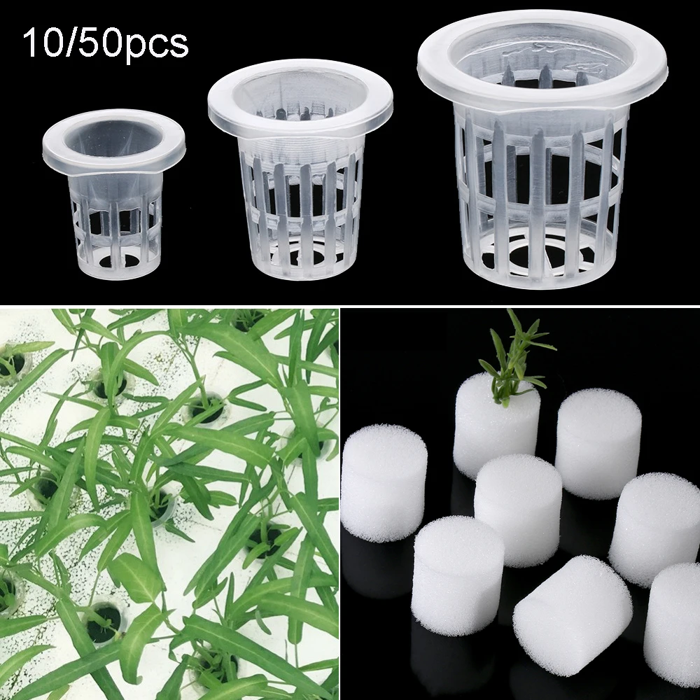 

10/50pcs Durable Planting Cultivation Aquarium Planting Basket Nursery Sponge Seed Trays Flower Pots