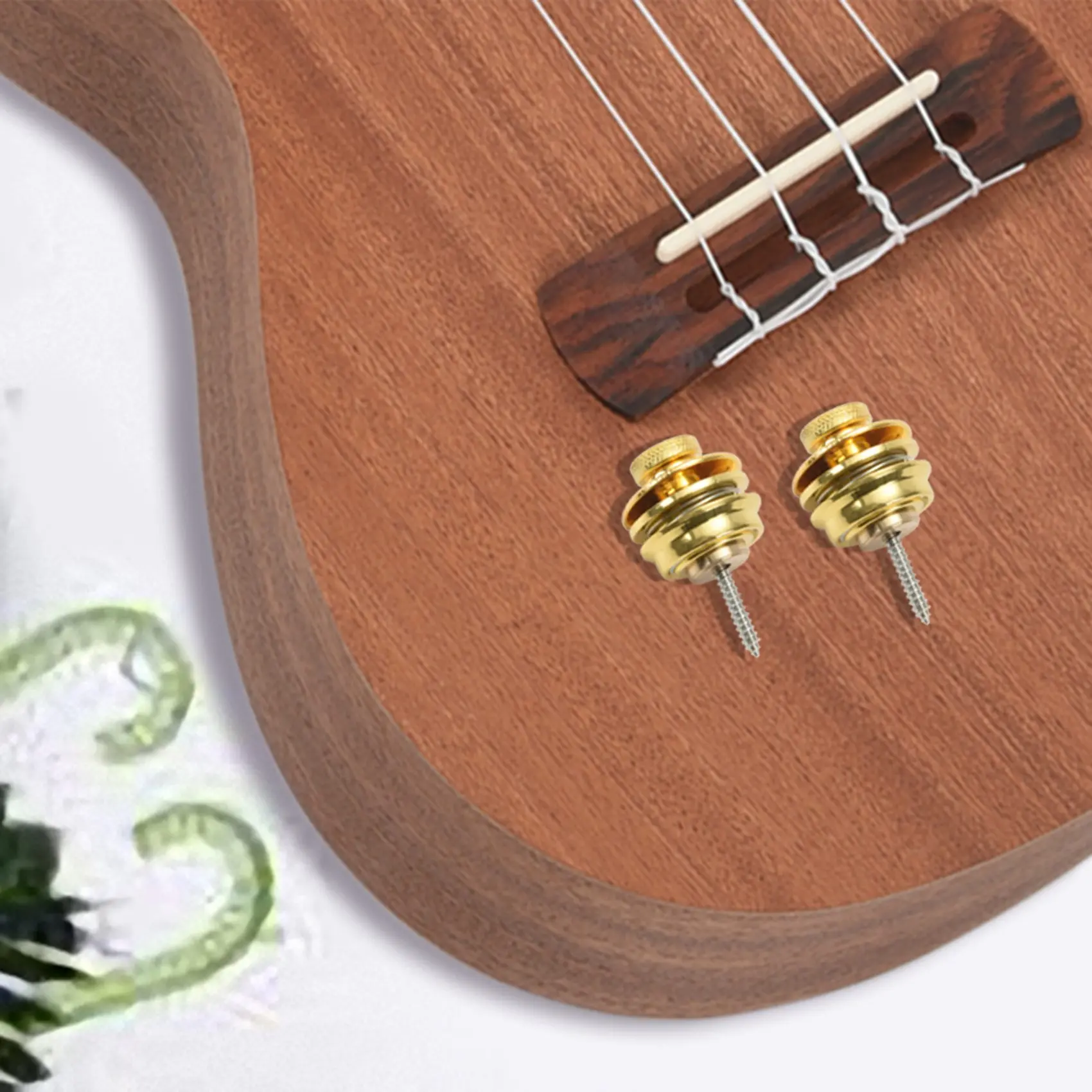 2pcs Non-slip Guitar Strap Lock Guitar Belts Buckle Button Thread For Acoustic Electric Bass Guitar Strap Parts Accessories-gold