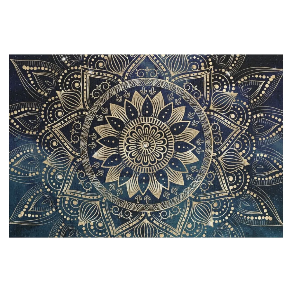 

Elegant Gold Mandala Blue Galaxy Jigsaw Puzzle Customized Kids Gift Customized Gifts For Kids Personalized For Kids Puzzle