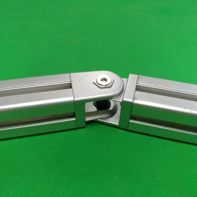 2020/3030/4040/4545 Zinc alloy living hinge Aluminum profile fittings Right angle Zinc Alloy Flexible Pivot Joint connector