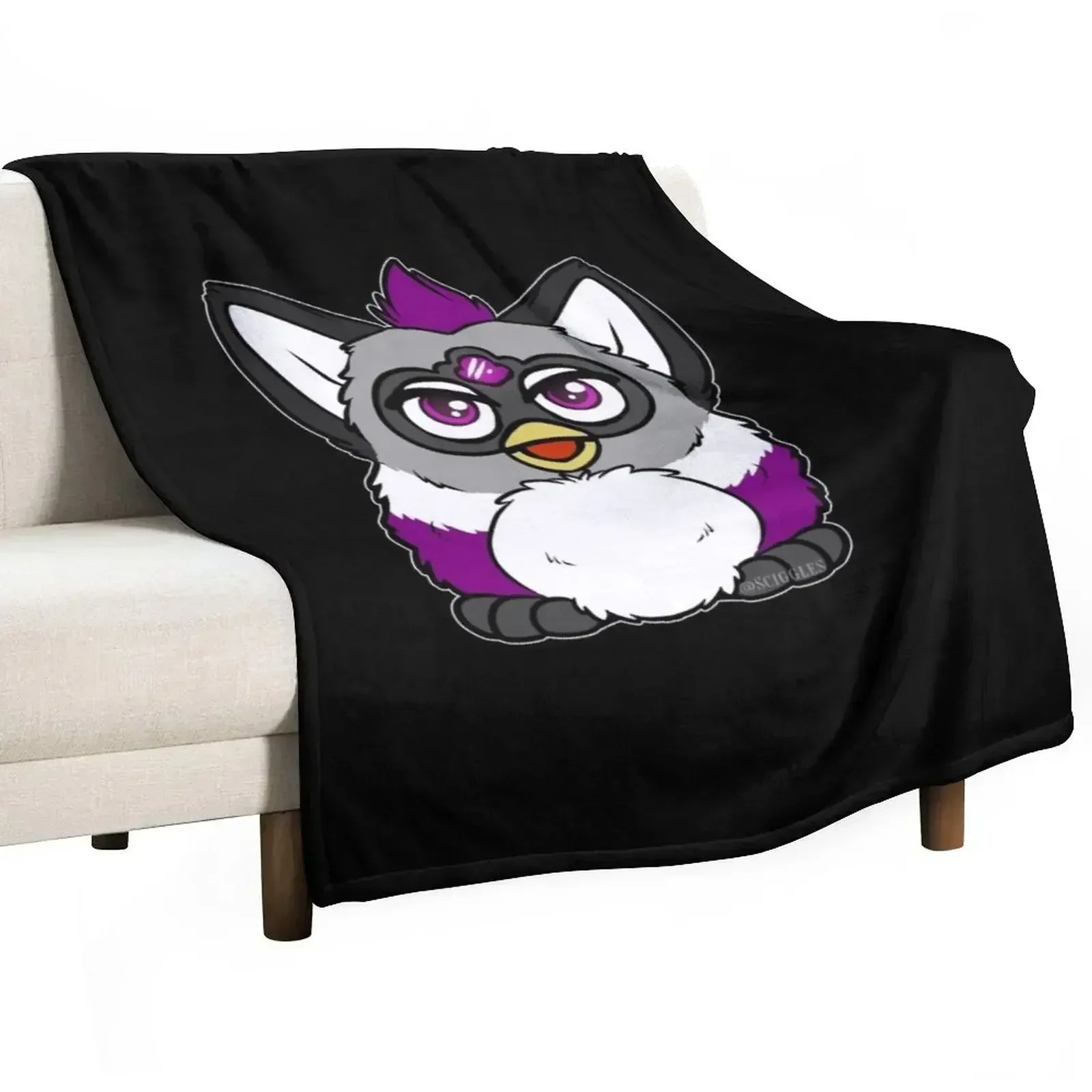 Ace Furby Throw Blanket Cute Plaid Picnic Blankets