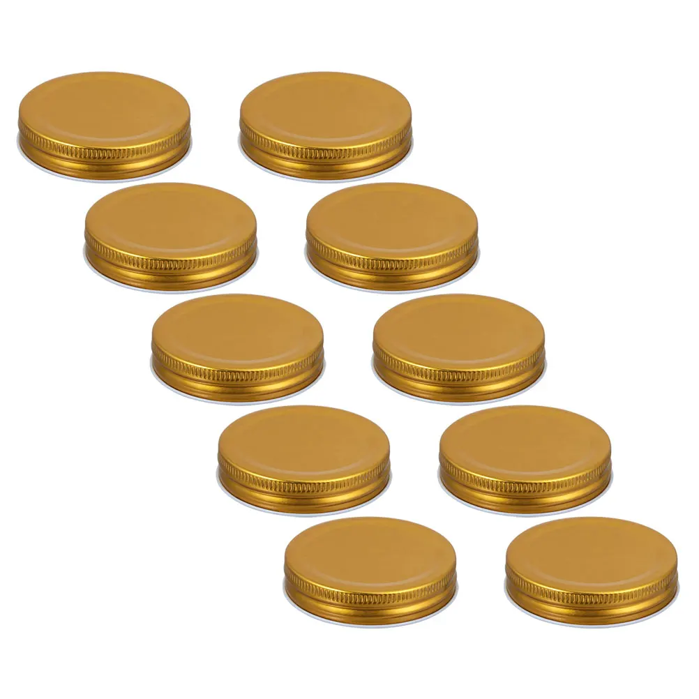 

10pcs Mason Jar Lids Tinplate Covers Reusable Sealing Canning Wide Mouth Small Mouth Iron Practical Kitchen Bar