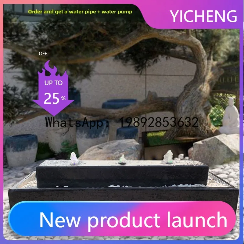 LYY     Carving Flowing Water Stone Bowl Courtyard Garden Marble Landscape Japanese Style Fountain Water Bowl Basin Pool