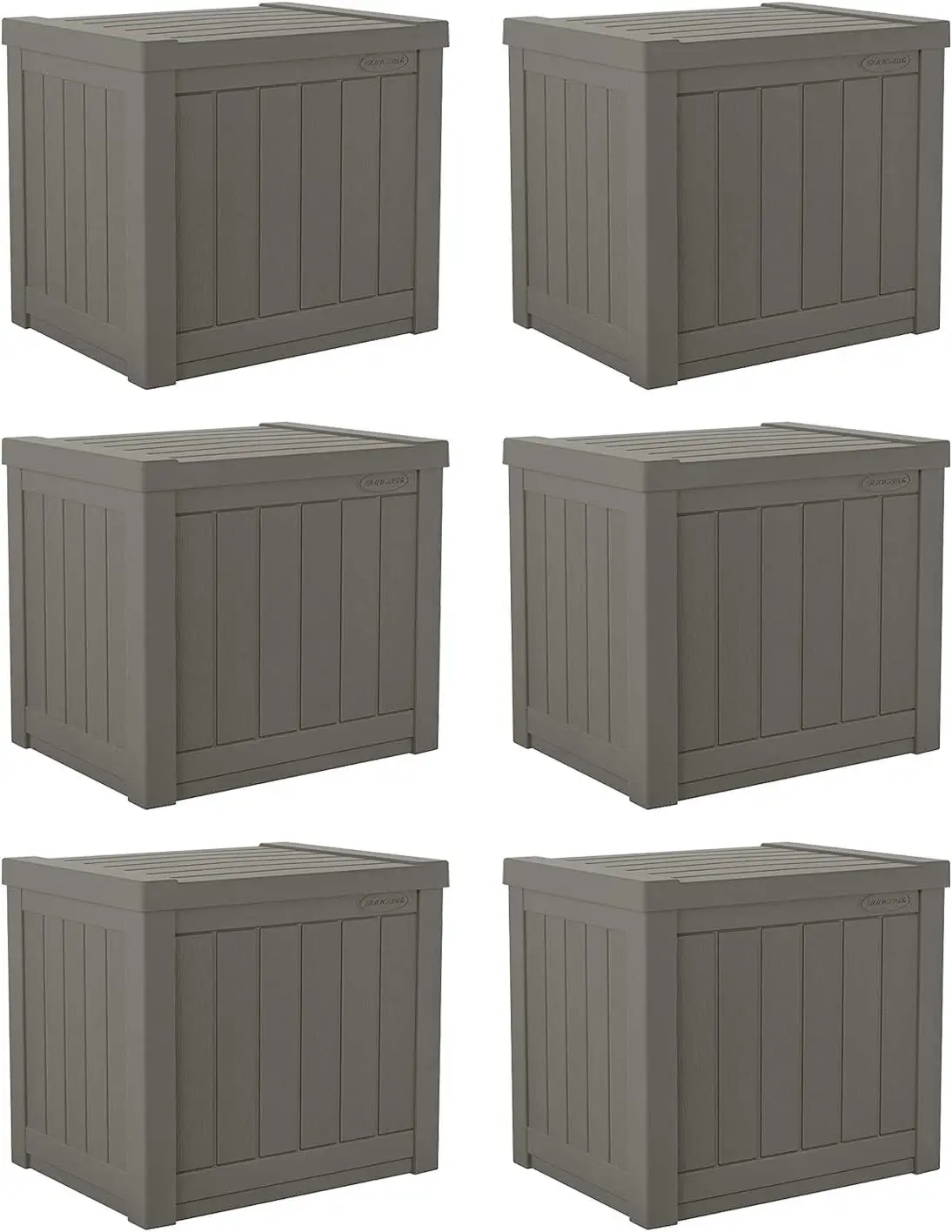 Ss500St 22 Gallon Small Resin Outdoor Patio Storage Deck Box (6 Pack)