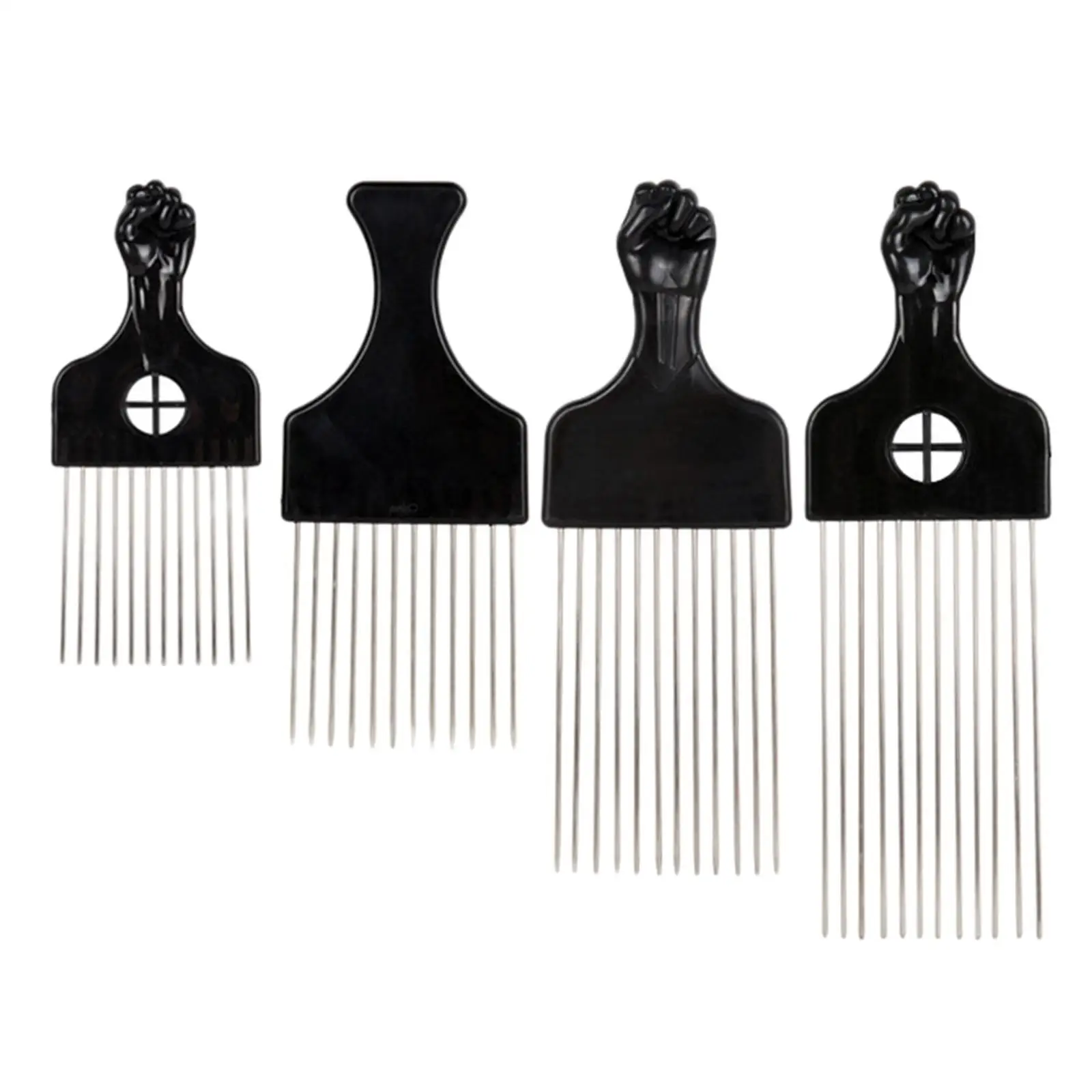 1pc Afro Comb, African Metal Hairdressing Pick Comb Hair Styling Tool Non-Slip Fist Shape Handle Helps You Layer Hair