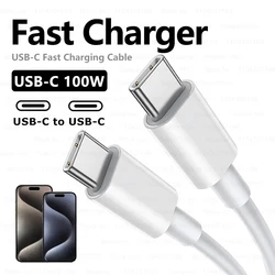 100W PD USB-C to USB C Fast Charger Cable For Samsung Xiaomi Huawei Oneplus Quick Charge For iPhone 16 Pro Max 15 Plus Data Line