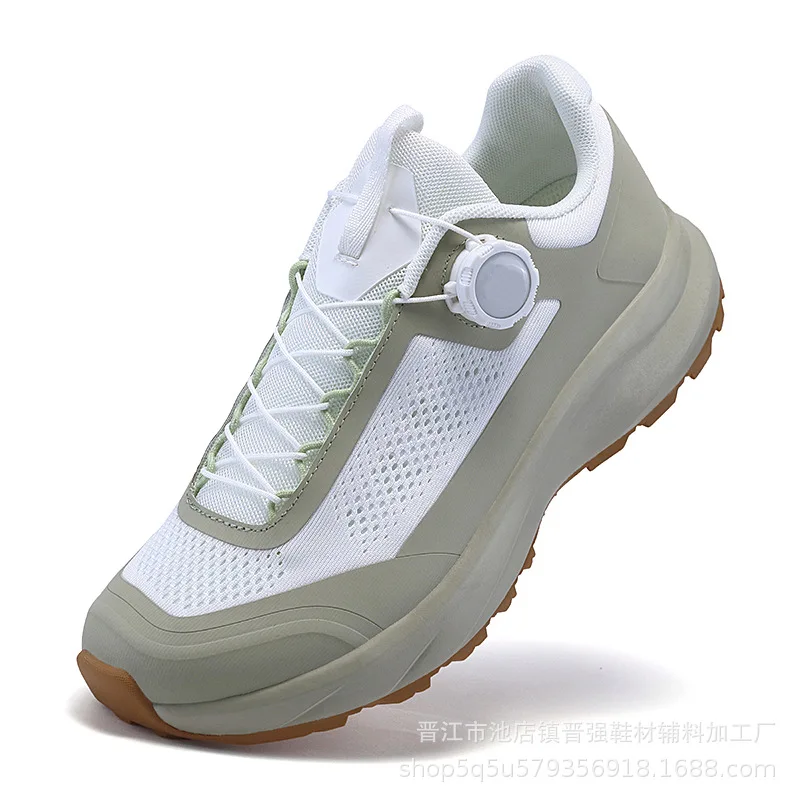 Trendy Running Shoes Men Rotary Button Loafers Hiking Jogging Breathable Mesh Sneaker Outdoor Walking Light Summer Travel 2026