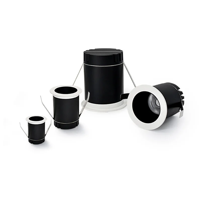 Wpuszczana ściemniająca mała Mini lampka reflektorowa COB 3w 5w 7w 10w 110V 220V Downlight lampa sufitowa wystawa oświetlenie