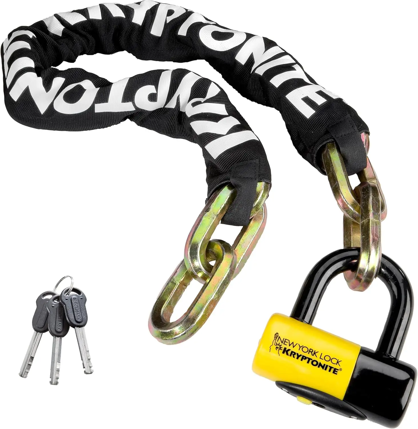 1410 Bike Chain Lock, 3.28 Feet Long 14mm Steel Chain Heavy Duty Anti-Theft Bicycle Chain Loc