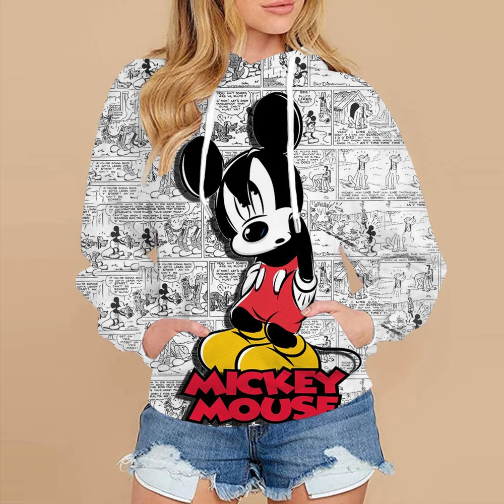 2024 Autumn Street Harajuku Fashion Women\'s Top Christmas New Mickey and Minnie Pattern Children\'s Casual Hoodie y2k