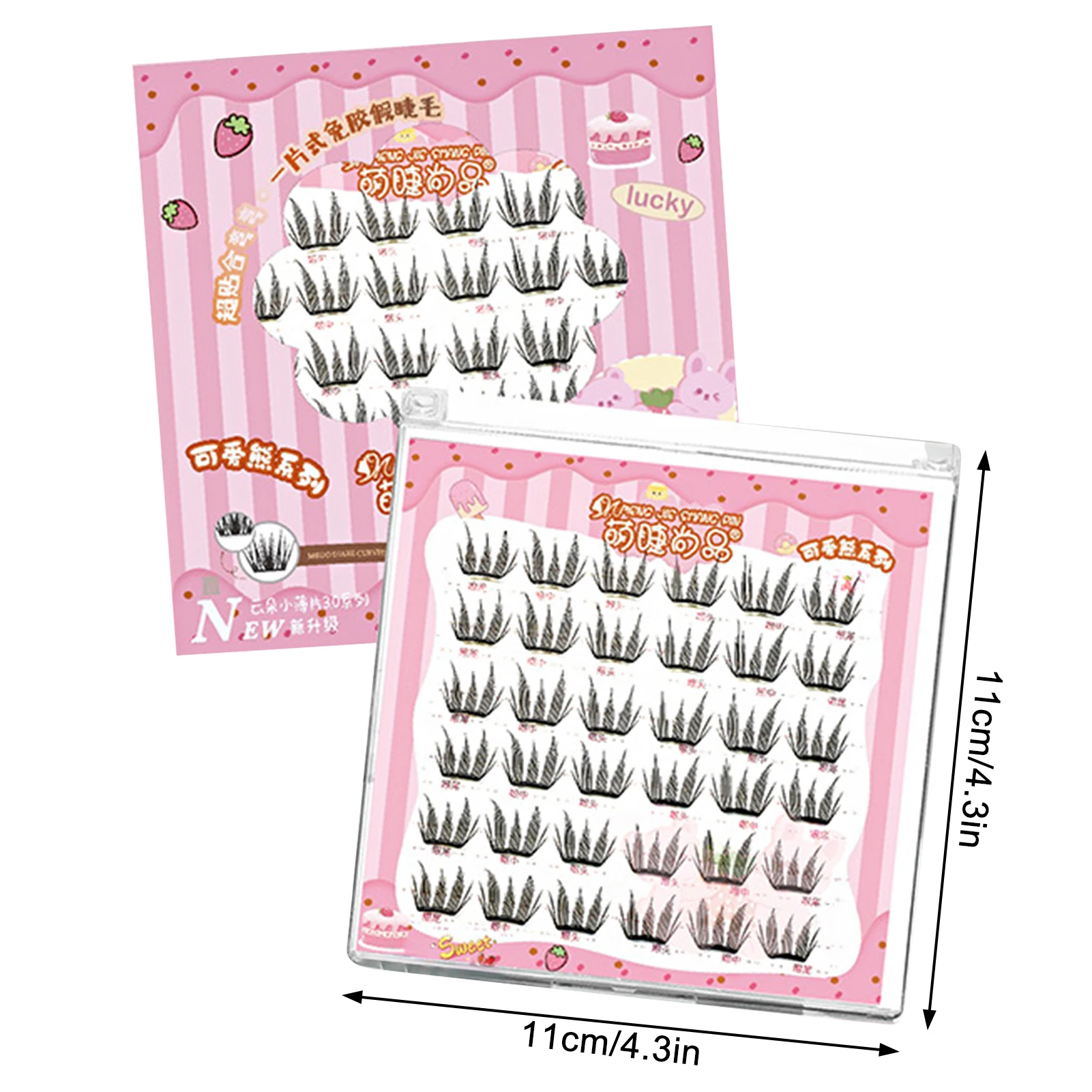 โนกกลู มังงะขนตาปลอมสไตล์เกาหลี W รูปร่างต่อขนตาแบบคลัสเตอร์บางพิเศษธรรมชาติทุกวันขนตาไร้กาว