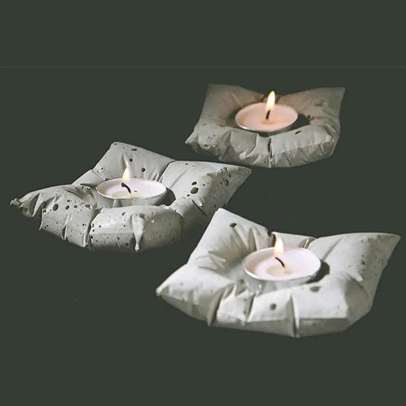 Silicone Concrete Molds Cement Pillow Mould Candle Holder Mold Candlestick Molds Home Crafts Decoration Silicone Rubber PRZY image 4