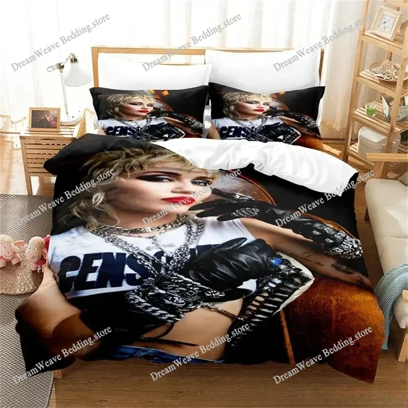 Fashion 3D Print Singer M-Miley Cyrus Bedding Set Boys Girls Twin Queen Size Duvet Cover Pillowcase Bed Kids Adult Duvet Cover96