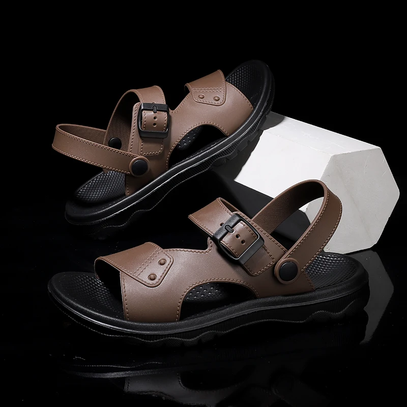 

Летние мужские сандалии, новинка 2024, сандалии, тапочки, нескользящая непромокаемая обувь для прогулок, пляжные шлепанцы, тапочки на мягкой подошве, мужская обувь