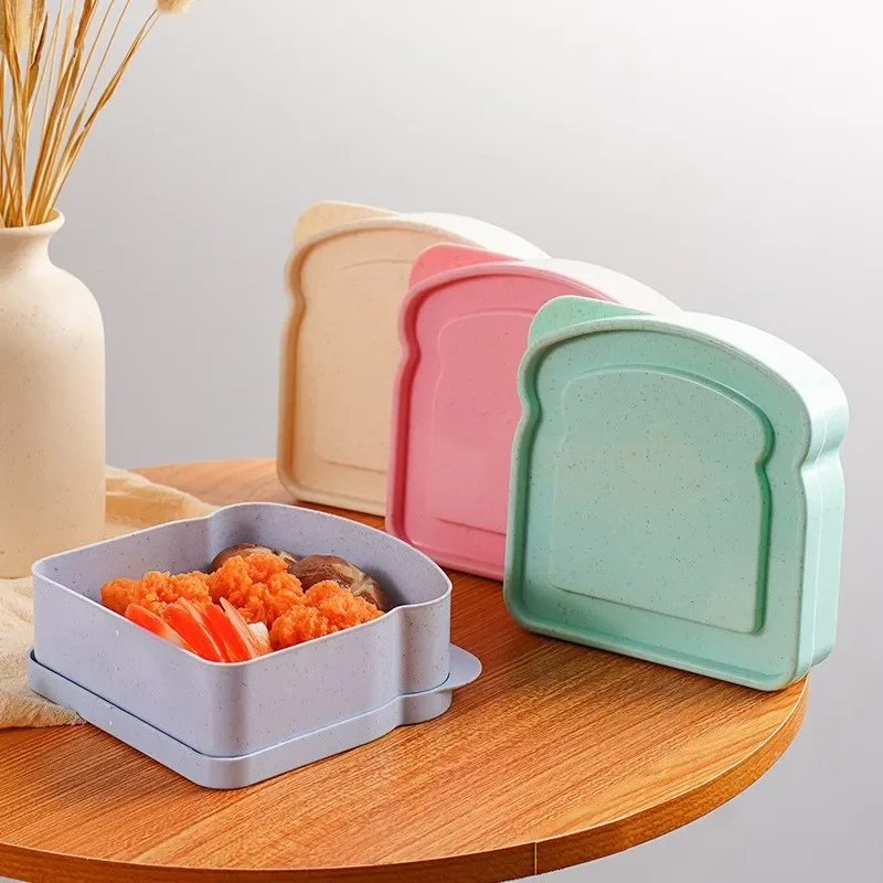

Sandwich Containers Lunch Box Toast Storage Box With Lid Portable Food Storage Case Reusable Microwave Lunch Box Sandwich Case