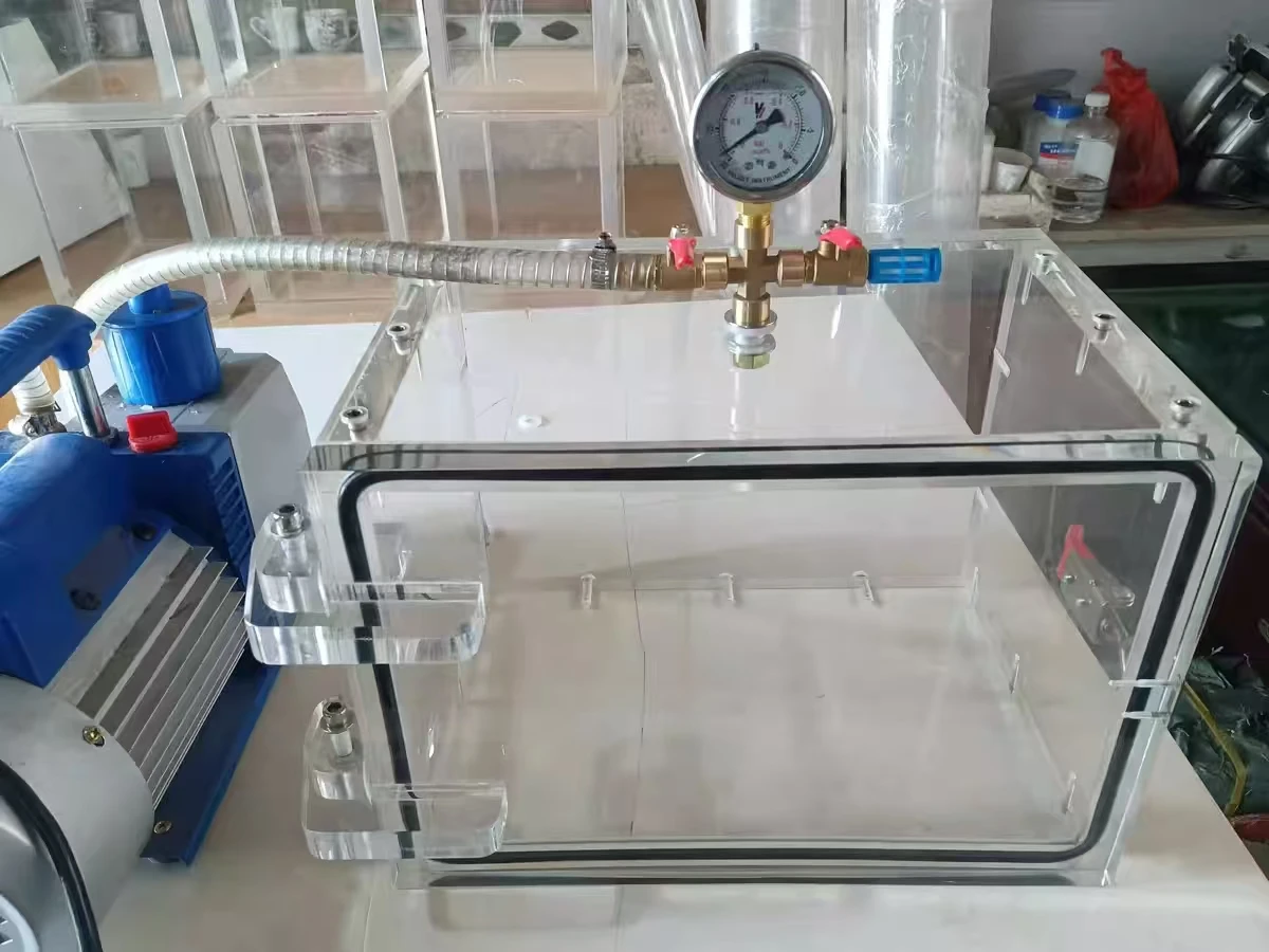 

Transparent vacuum negative pressure sealed bucket defoaming tank packaging sealing performance leak detector acrylic plexiglass