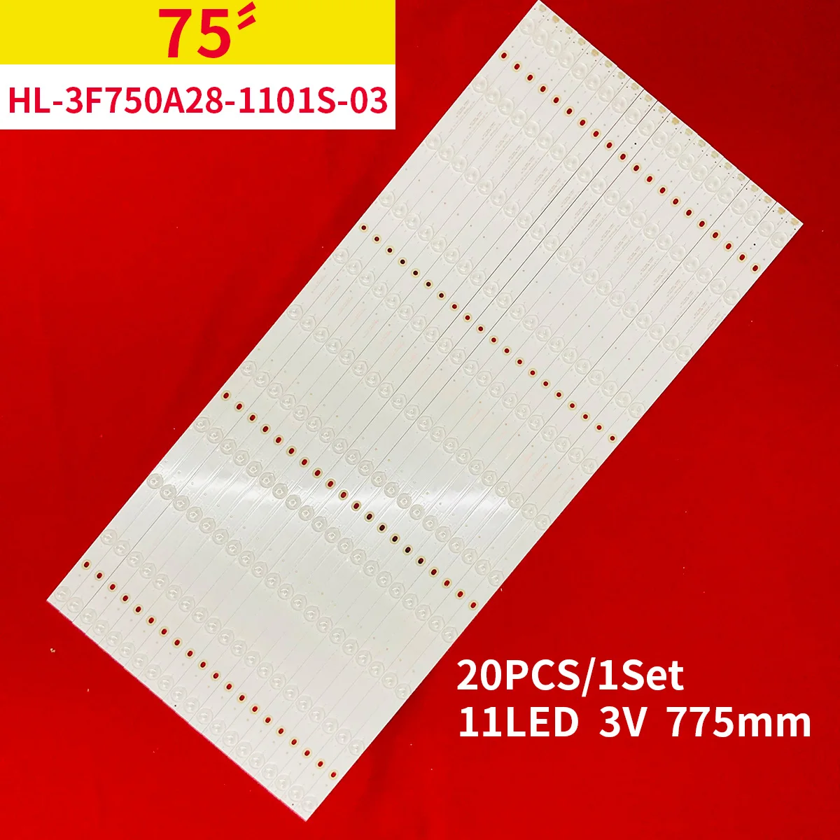 

20pcs LED TV Backlight Strip for S75EB F75EA HL-3F750A28-1101S-03 A2