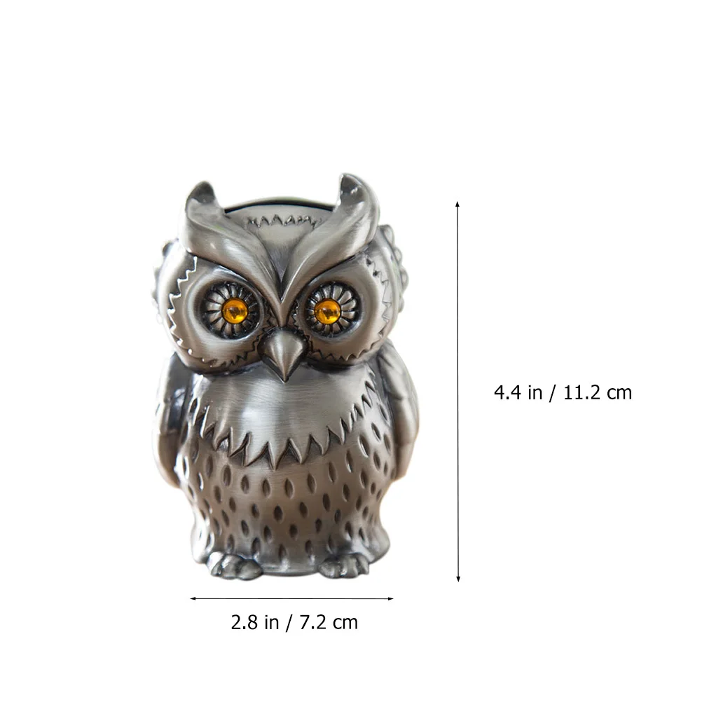 

1Pcs Owl Coin Bank Vintage Engraved Zinc Alloy Money Box Exquisite Home Decor Savings Gift for Friends Owl Coin Bank