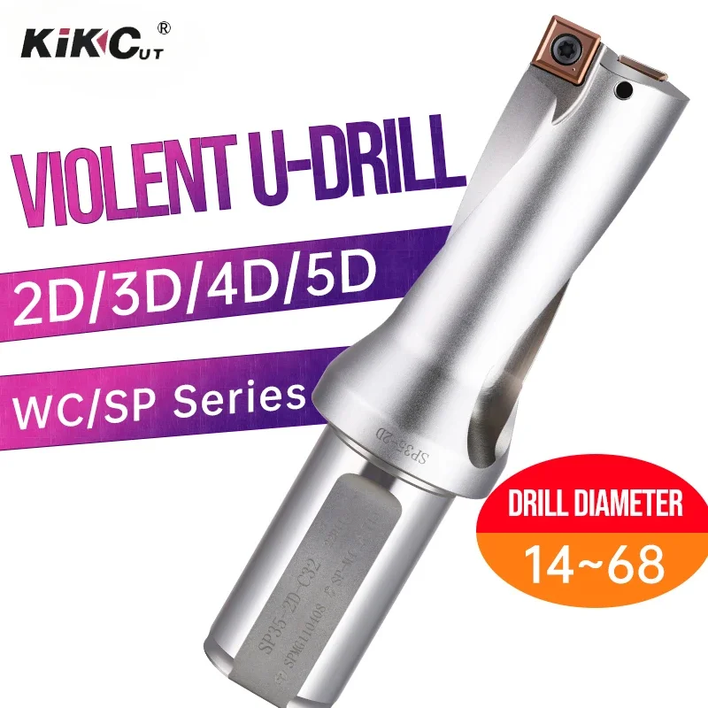 

Сверло серии WC U, глубина 14–90 мм, 2D индексируемое высокоскоростное U-образное сверло с ЧПУ для сверла для глубоких отверстий