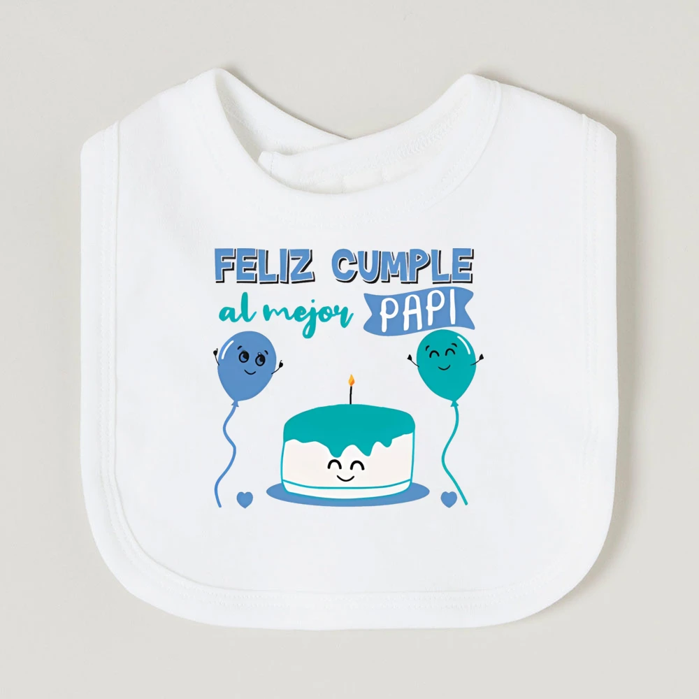 Feilz Cumple Papi Pattern Print Baby Bib Cotton Comfy Soft Infant Saliva Towel Fashion Newborn Burp Cloths Best Surprise for Dad