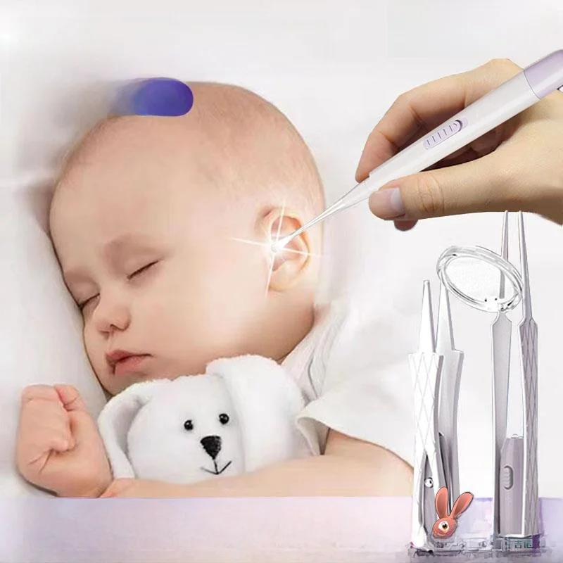 

Набор безопасных для детей ушных ложек, светящийся профессиональный инструмент для чистки ушей младенцев и малышей, набор для удаления ушной серы, набор для ухода за здоровьем всей семьи