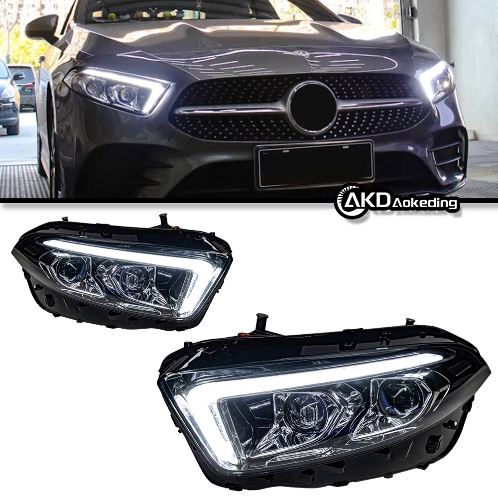 

2 PCS Car Lights automotive Parts For W177 A180 A200 A260 2018-2021 Head lamps LED Headlight LED Dual Projector Goods