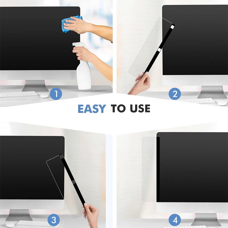 2Pcs Monitor Memo Boards for Computers, Transparent Acrylic Monitor Side Panel, for Office Home Work Desk - view 3