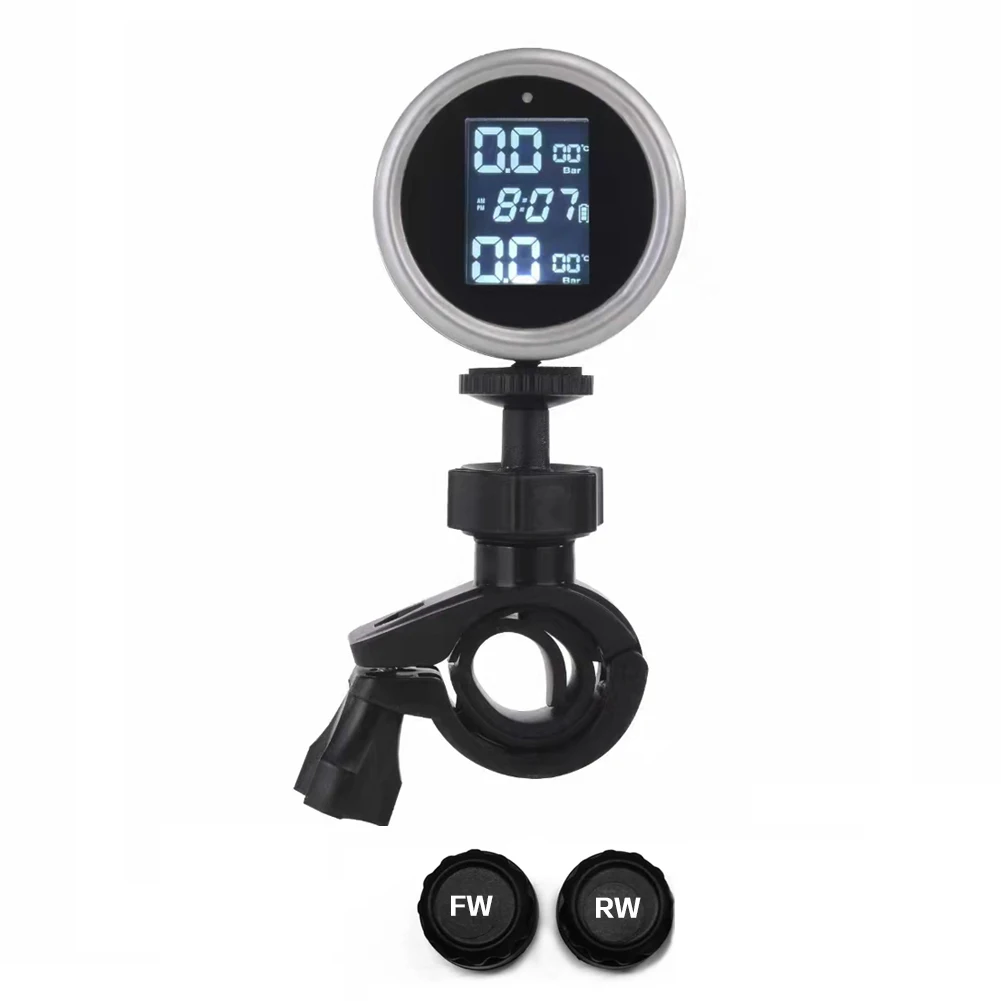 

Universal Motorcycle Waterproof Digital Display Motorcycle Tire Pressure Monitor Set Tire Pressure Tire Temperature Battery Time