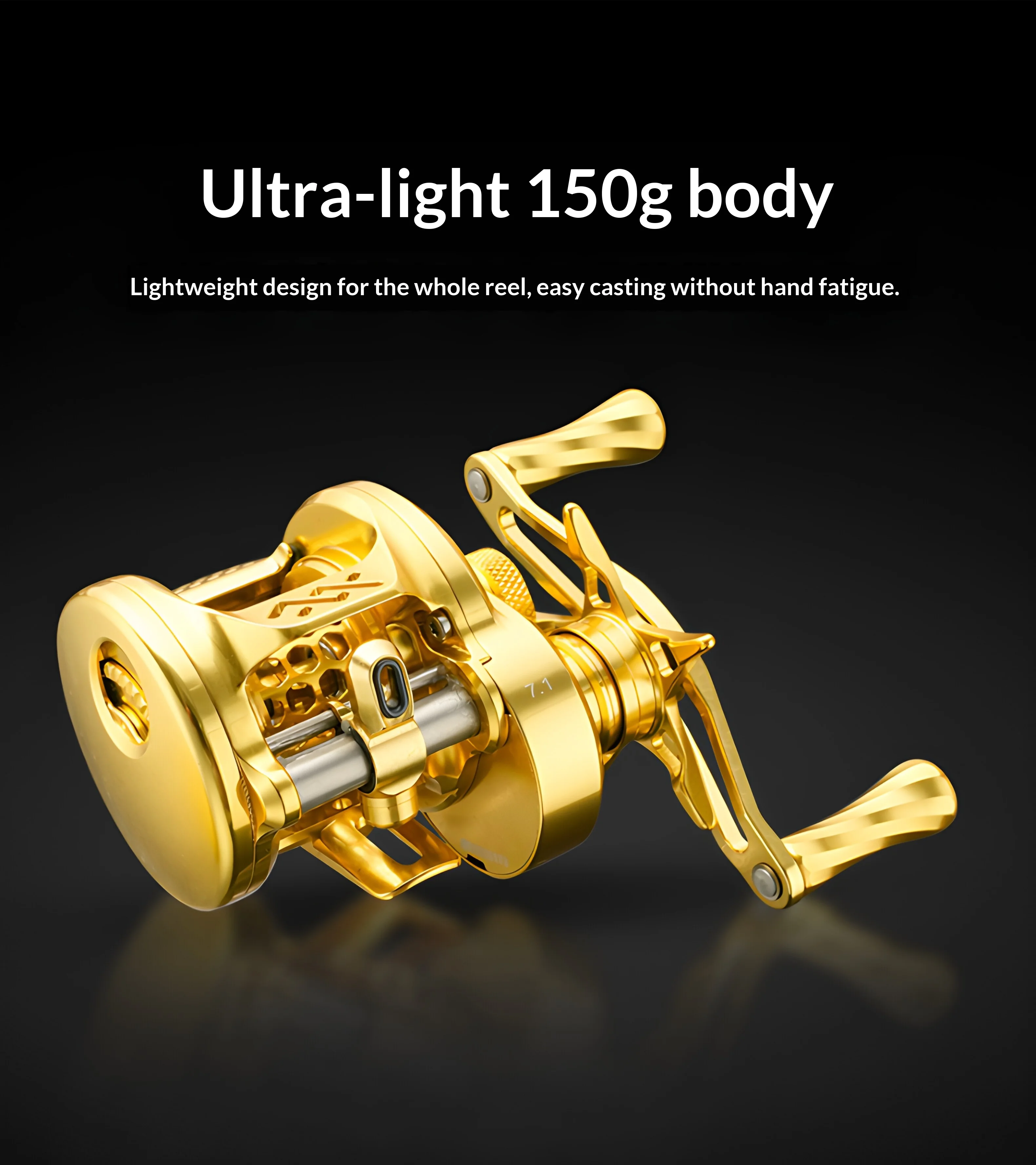 Loongze B101MC Magnetic Baitcasting Reel CNC Metal Lightweight Universal Fishing Reel