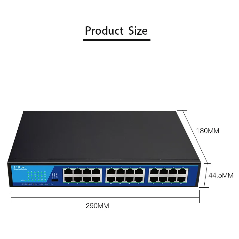 fast Ethernet Smart Switcher Plug and Play RJ45 Hub Game network switch Internet Splitter 24-Port gigabit Switch 10/100/1000mbps