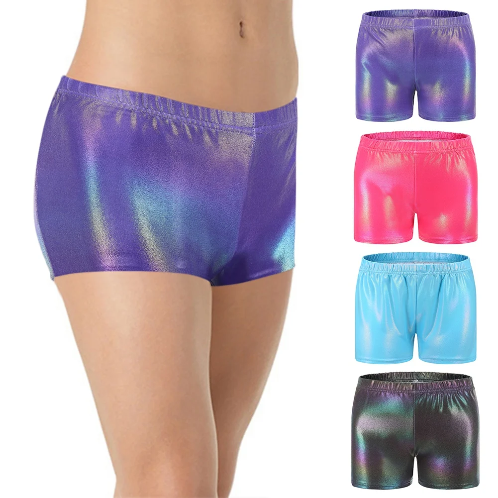 

Girls Gymnastic Dance Shorts Glitter Ballet Dance Shorts Fashion Shorts Athletic Gymnastics Shorts Tight Leggings Hairband