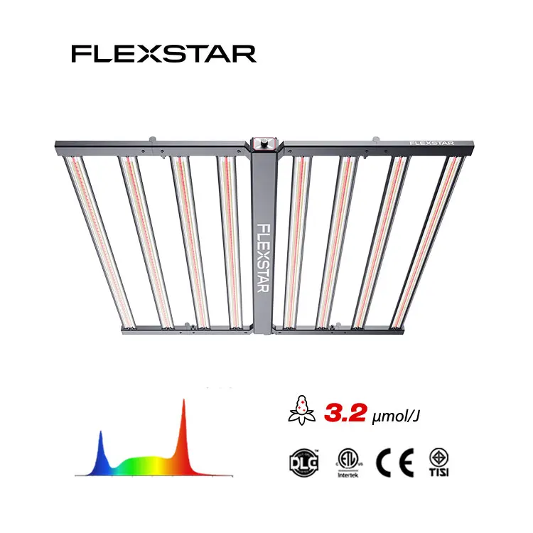 Hot selling：Flexstar Redline 3.2Umol/J 800W 4X4Ft 4X6ft Daisy-Chain Ip66 Rated Daimmable Full Spectrum Led Grow Light with Fully