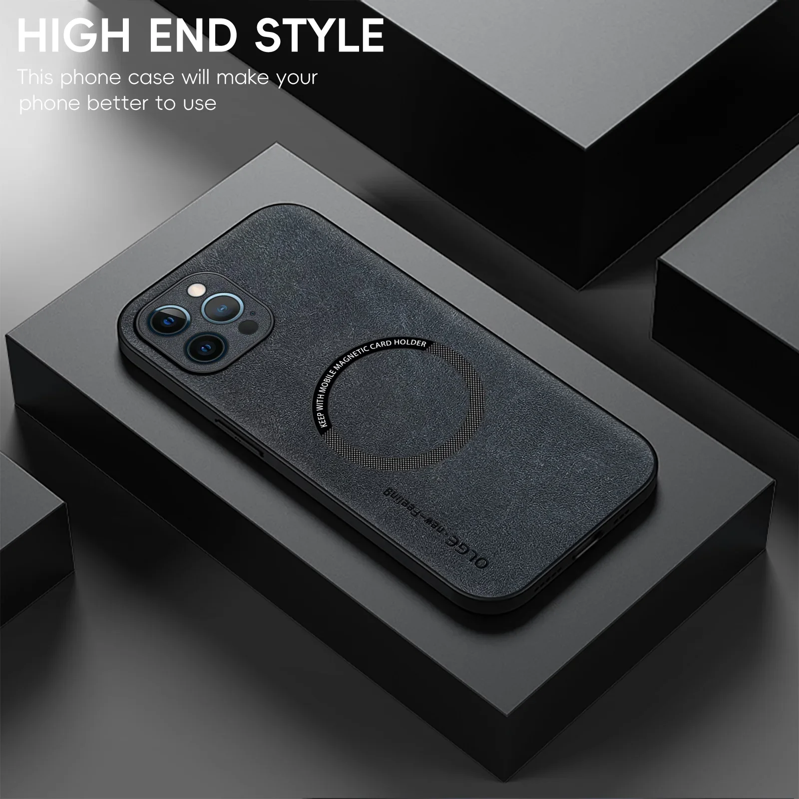 

For Magsafe Magnetic Wireless Charging Phone Case For iPhone 15 14 Plus 13 12 11 Pro XS Max XR X Pu Leather Trim Soft TPU Cover