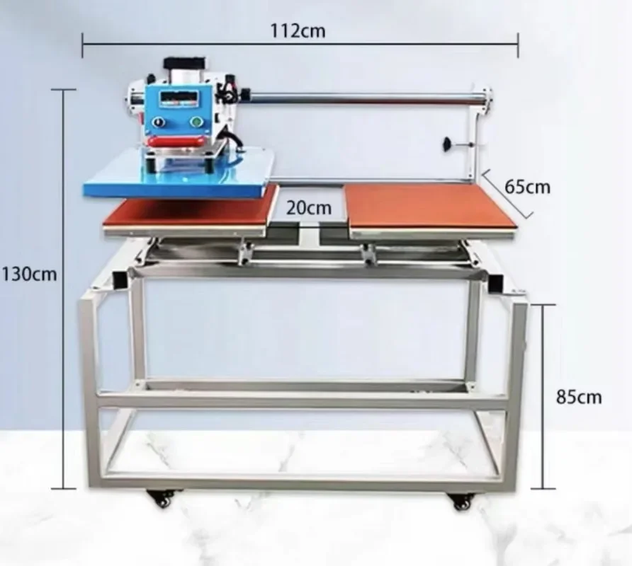 【Fashionable】Pneumatic Heat Transfer Printing Machine For T-Shirt Sublimation 38*38 40x50 40x60cm Two Stations Core Component En
