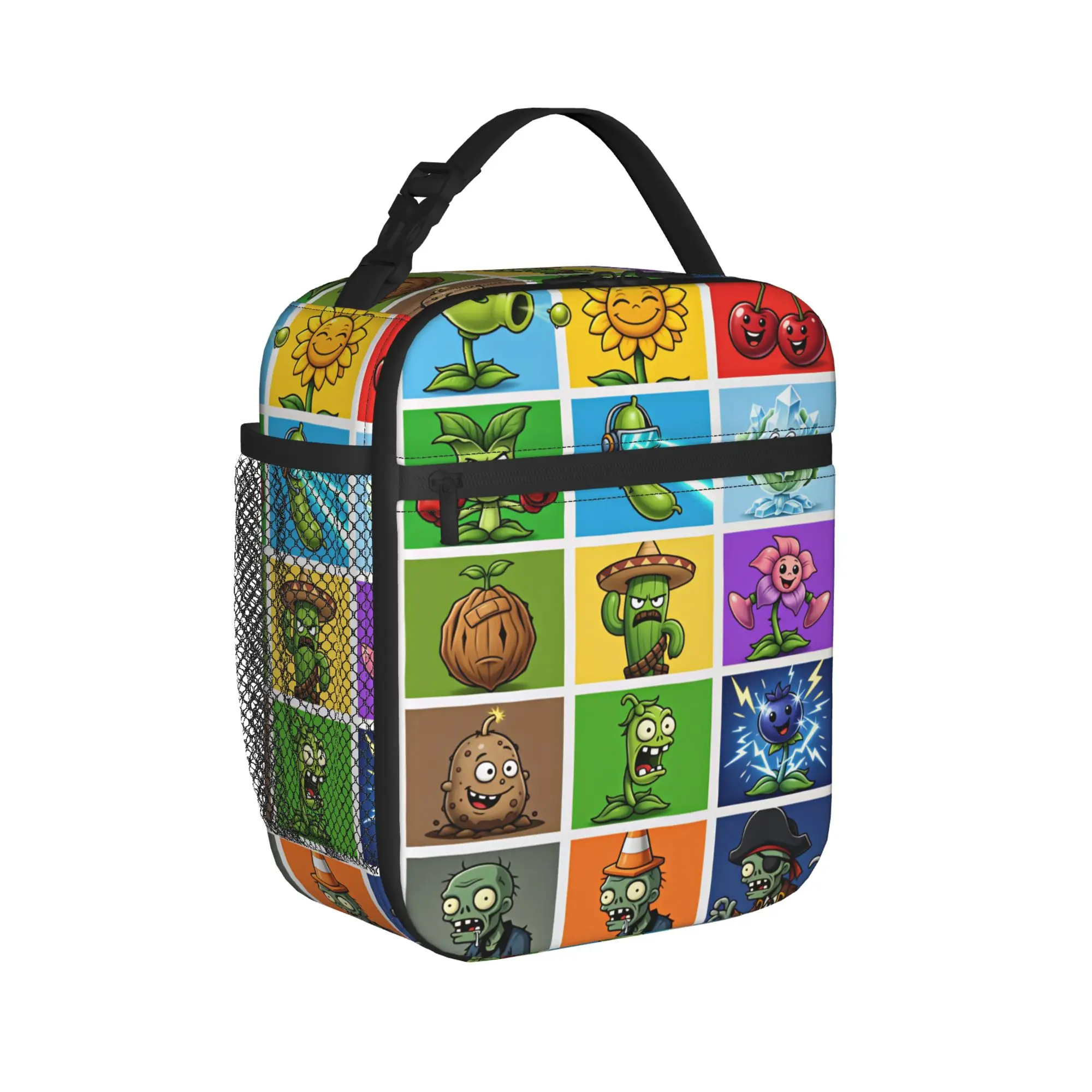 Plants Vs Zombies Character Collection Lunch Bag Portable Lunch Box Men Office Graphic Cooler Bag Oxford Thermal Tote Handbags