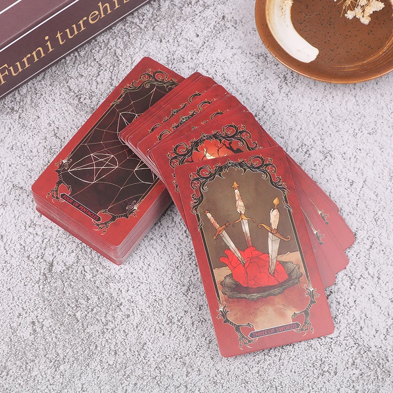 1Box Full English Tarot Beginner Cards Horror Tarot Divination Family Gathering Board Destiny Card Fortune Telling Game Set