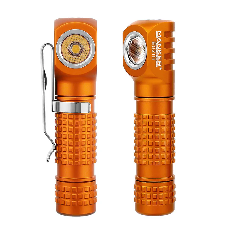 

MANKER E02 III EDC Pocket Flashlight,400 Lumen,Powered 10440/AAA Battery,Magnetic Tail,10 Lighting Modes(Orange,4000K High CRI)
