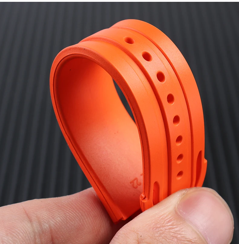 男性用ダイビングウォッチ用に適用可能なラバーアクセサリー,スポーツ用,凸型シリコン腕時計,24x12mm,7730,7740シリーズ