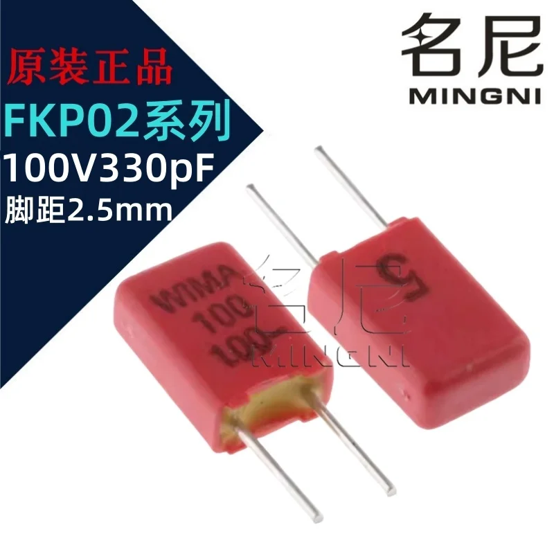 

10Pcs New WIMA FKP02 100VDC/63VAC 400VDC/200VAC 330pF 10% PCM 2.5mm FKP0D003300B00KSSD Polypropylene (PP) Film/Foil Capacitors