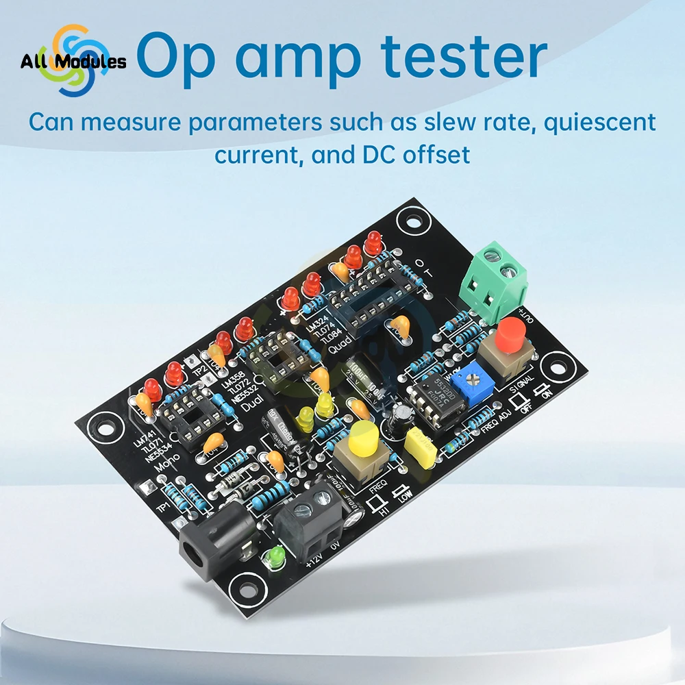 

DC 12V T2 Operational Amplifier High Speed Low Speed Operational Amplifier Tester Single Op Amps Dual Op Amps Quad Op Amps