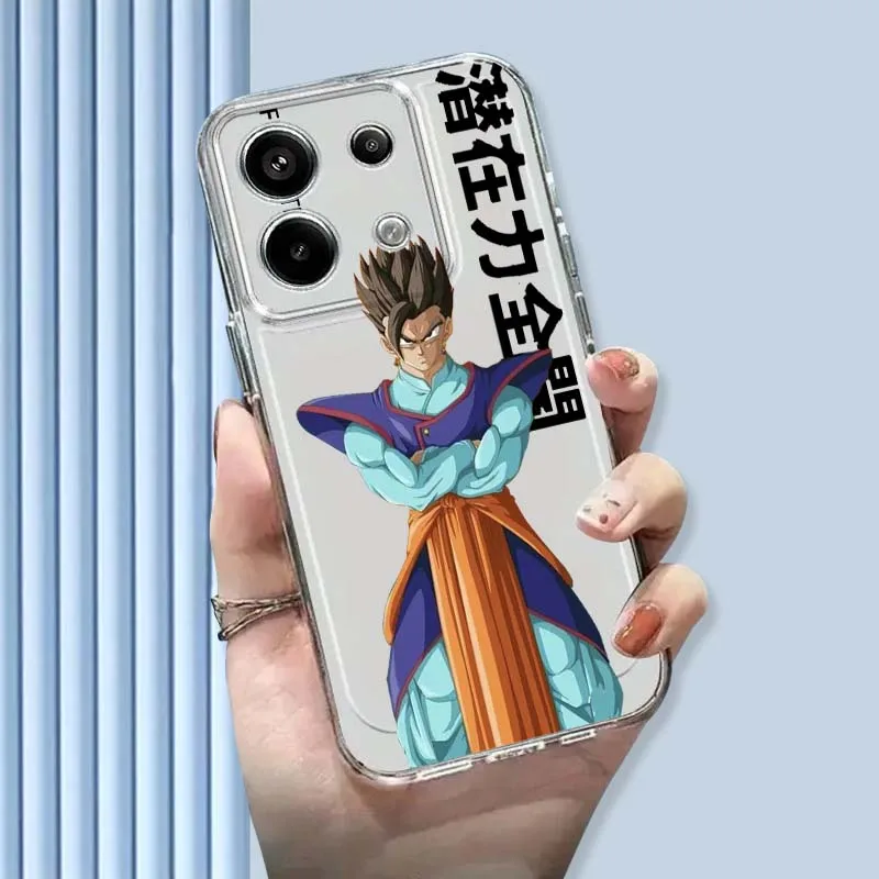 

Dragon Ball Cartoon Art Phone Case For Xiaomi Mi Poco F2 F3 F4 F5 F6 X5 X6 X7 Pro TPU Protection Transparent