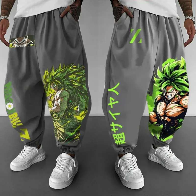 

2025 Men's Autumn Winter Sweatpants Japanese Anime Dragon Ball Broli Print Pants Y2k Harajuku Streetwear 100% Cotton Leggings