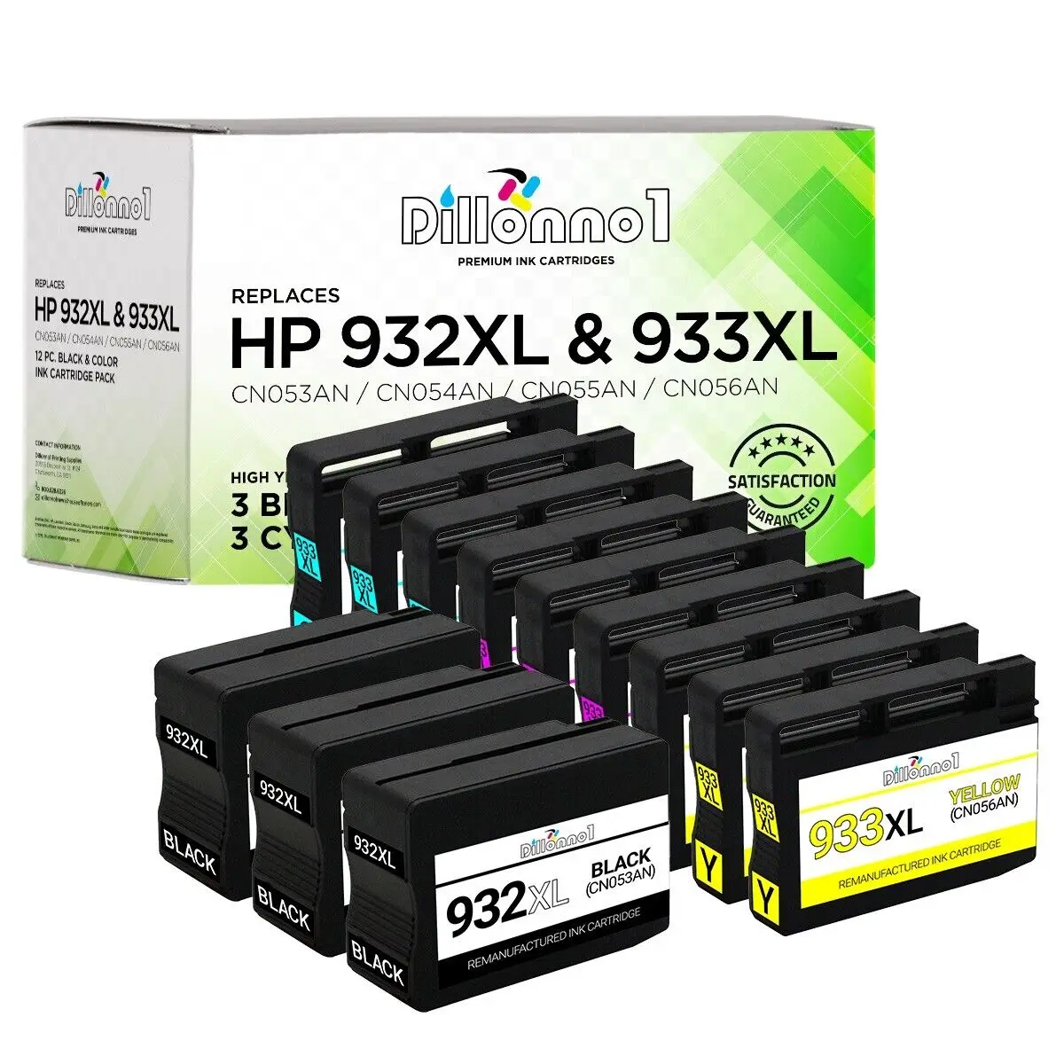 

12 PACK For HP 932XL 933XL Ink Cartridges For Officejet 6100 6600 Printer Series