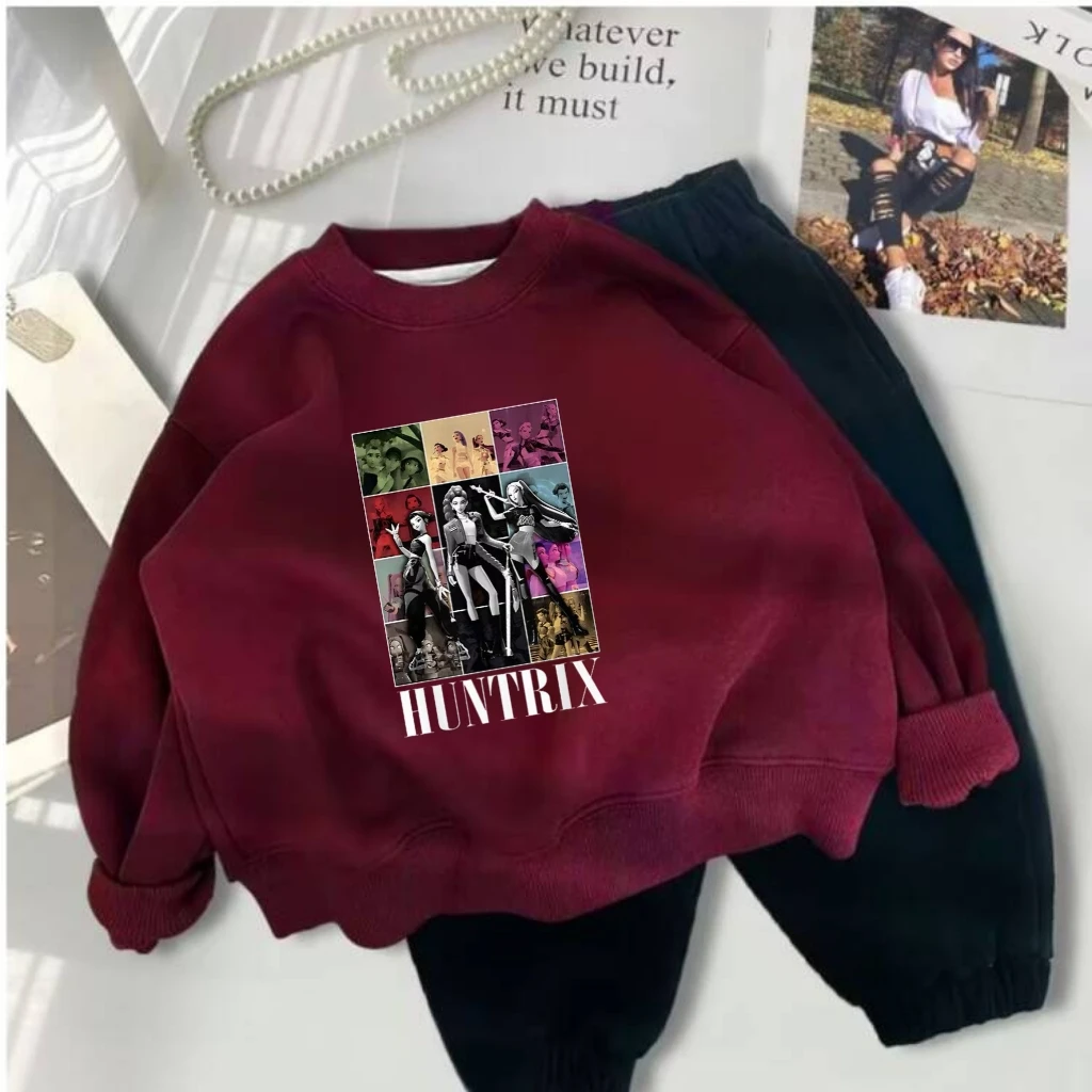 

Fashion Autumn Costume Boys Girls Huntrix K-Pop Tracksuits 2 Pieces Tops Pants Children Infant Costume Multi Prints Sweatshirts